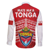 Mate Ma'a Tonga Family Matching Long Sleeve Bodycon Dress and Hawaiian Shirt Double White Dove and Kupesi Ngatu Art Tattoo LT03 - Polynesian Pride