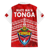 Mate Ma'a Tonga Family Matching Short Sleeve Bodycon Dress and Hawaiian Shirt Double White Dove and Kupesi Ngatu Art Tattoo LT03 - Polynesian Pride