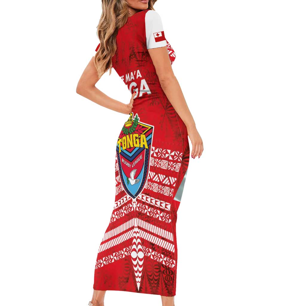 Mate Ma'a Tonga Family Matching Short Sleeve Bodycon Dress and Hawaiian Shirt Double White Dove and Kupesi Ngatu Art Tattoo LT03 - Polynesian Pride