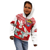 Mate Ma'a Tonga Kid Hoodie Douple White Dove and Kupesi Ngatu Art Tattoo