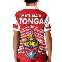 Mate Ma'a Tonga Kid Polo Shirt Douple White Dove and Kupesi Ngatu Art Tattoo