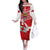 Mate Ma'a Tonga Off The Shoulder Long Sleeve Dress Douple White Dove and Kupesi Ngatu Art Tattoo