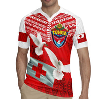 Mate Ma'a Tonga Rugby Jersey Douple White Dove and Kupesi Ngatu Art Tattoo