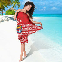 Mate Ma'a Tonga Sarong Douple White Dove and Kupesi Ngatu Art Tattoo