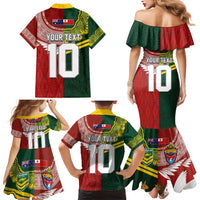 Custom Mate Ma'a Tonga and Australia Kangaroo Family Matching Mermaid Dress and Hawaiian Shirt Nation Seal with Mascot Aboriginal and Tongan Kupesi Ngatu Art LT03 - Polynesian Pride
