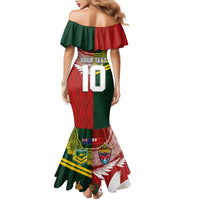 Custom Mate Ma'a Tonga and Australia Kangaroo Family Matching Mermaid Dress and Hawaiian Shirt Nation Seal with Mascot Aboriginal and Tongan Kupesi Ngatu Art LT03 - Polynesian Pride