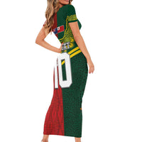 Custom Mate Ma'a Tonga and Australia Kangaroo Family Matching Short Sleeve Bodycon Dress and Hawaiian Shirt Nation Seal with Mascot Aboriginal and Tongan Kupesi Ngatu Art LT03 - Polynesian Pride