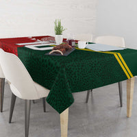 Custom Mate Ma'a Tonga and Australia Kangaroo Tablecloth Nation Seal with Mascot Aboriginal and Tongan Kupesi Ngatu Art