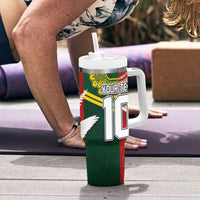 Custom Mate Ma'a Tonga and Australia Kangaroo Tumbler With Handle Nation Seal with Mascot Aboriginal and Tongan Kupesi Ngatu Art