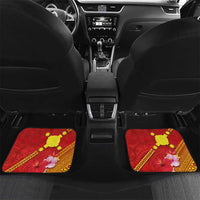 Rotuma Island Car Mats Fijian Tapa with Polynesian Art and Hibiscus