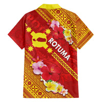 Rotuma Island Family Matching Off The Shoulder Long Sleeve Dress and Hawaiian Shirt Fijian Tapa with Polynesian Art and Hibiscus