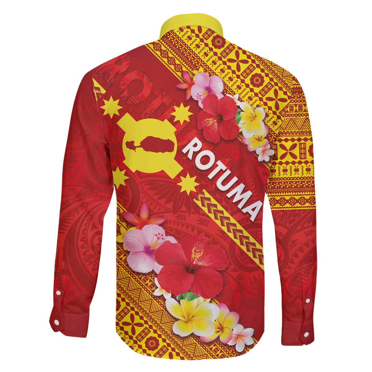 Rotuma Island Family Matching Off The Shoulder Long Sleeve Dress and Hawaiian Shirt Fijian Tapa with Polynesian Art and Hibiscus