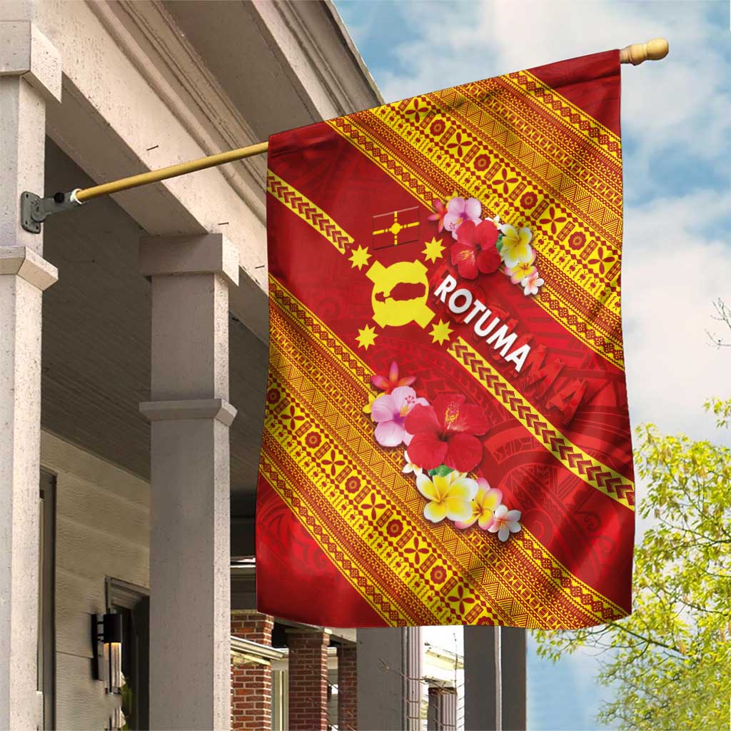 Rotuma Island Garden Flag Fijian Tapa with Polynesian Art and Hibiscus