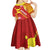 Rotuma Island Kid Short Sleeve Dress Fijian Tapa with Polynesian Art and Hibiscus