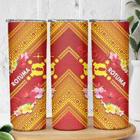 Rotuma Island Skinny Tumbler Fijian Tapa with Polynesian Art and Hibiscus LT03 - Polynesian Pride