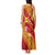 Rotuma Island Tank Maxi Dress Fijian Tapa with Polynesian Art and Hibiscus
