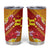 Rotuma Island Tumbler Cup Fijian Tapa with Polynesian Art and Hibiscus
