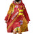 Rotuma Island Wearable Blanket Hoodie Fijian Tapa with Polynesian Art and Hibiscus