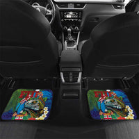 Fiji Iguana-Coat of Arms Car Mats with Hibiscus and Plumeria Palm Tree Tapa Art