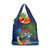 Fiji Iguana-Coat of Arms Grocery Bag with Hibiscus and Plumeria Palm Tree Tapa Art