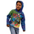 Fiji Iguana-Coat of Arms Kid Hoodie with Hibiscus and Plumeria Palm Tree Tapa Art