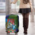 Fiji Iguana-Coat of Arms Luggage Cover with Hibiscus and Plumeria Palm Tree Tapa Art