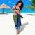 Fiji Iguana-Coat of Arms Sarong with Hibiscus and Plumeria Palm Tree Tapa Art