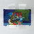 Fiji Iguana-Coat of Arms Tablecloth with Hibiscus and Plumeria Palm Tree Tapa Art