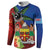 Personalised Fiji and Rotuma Together Button Sweatshirt Fjian Masi and Pacific Pattern Mix Culture