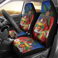 Personalised Fiji and Rotuma Together Car Seat Cover Fjian Masi and Pacific Pattern Mix Culture