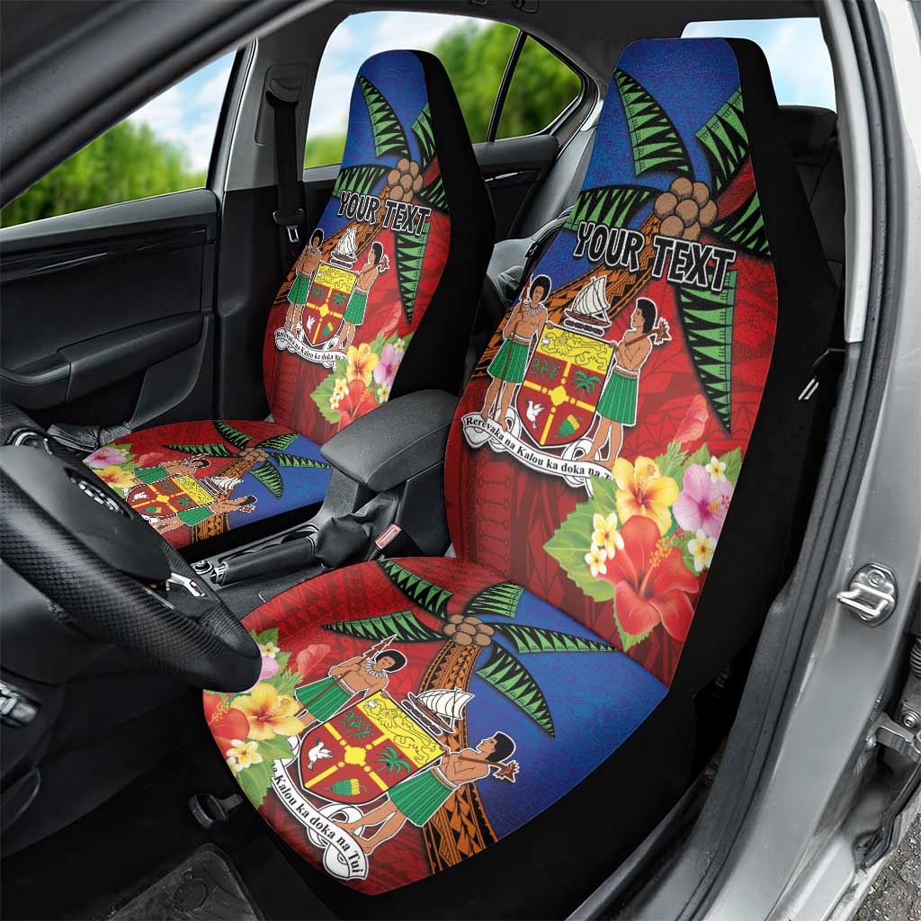 Personalised Fiji and Rotuma Together Car Seat Cover Fjian Masi and Pacific Pattern Mix Culture