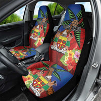 Personalised Fiji and Rotuma Together Car Seat Cover Fjian Masi and Pacific Pattern Mix Culture