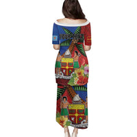 Personalised Fiji and Rotuma Together Family Matching Puletasi and Hawaiian Shirt Fjian Masi and Pacific Pattern Mix Culture