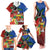 Personalised Fiji and Rotuma Together Family Matching Tank Maxi Dress and Hawaiian Shirt Fjian Masi and Pacific Pattern Mix Culture