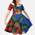 Personalised Fiji and Rotuma Together Kid Short Sleeve Dress Fjian Masi and Pacific Pattern Mix Culture