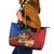 Personalised Fiji and Rotuma Together Leather Tote Bag Fjian Masi and Pacific Pattern Mix Culture