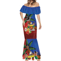 Personalised Fiji and Rotuma Together Mermaid Dress Fjian Masi and Pacific Pattern Mix Culture LT03 - Polynesian Pride