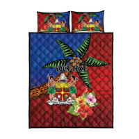 Personalised Fiji and Rotuma Together Quilt Bed Set Fjian Masi and Pacific Pattern Mix Culture