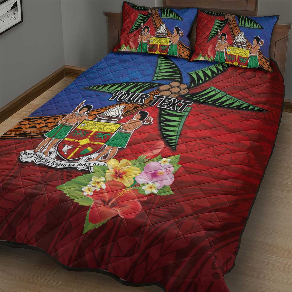 Personalised Fiji and Rotuma Together Quilt Bed Set Fjian Masi and Pacific Pattern Mix Culture