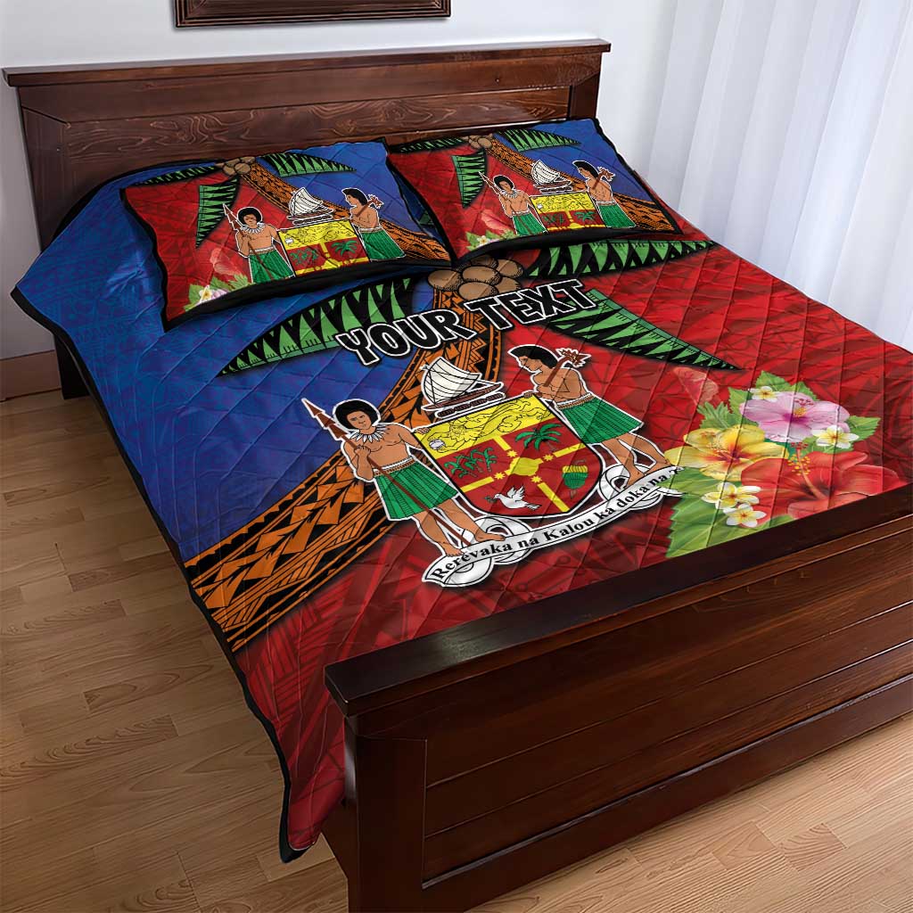 Personalised Fiji and Rotuma Together Quilt Bed Set Fjian Masi and Pacific Pattern Mix Culture