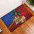 Personalised Fiji and Rotuma Together Rubber Doormat Fjian Masi and Pacific Pattern Mix Culture