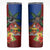 Personalised Fiji and Rotuma Together Skinny Tumbler Fjian Masi and Pacific Pattern Mix Culture