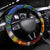 Fiji and Rotuma Together Steering Wheel Cover Fjian Masi and Pacific Pattern Mix Culture