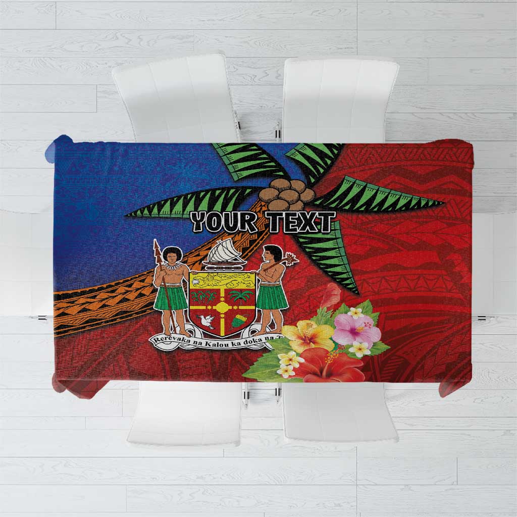 Personalised Fiji and Rotuma Together Tablecloth Fjian Masi and Pacific Pattern Mix Culture