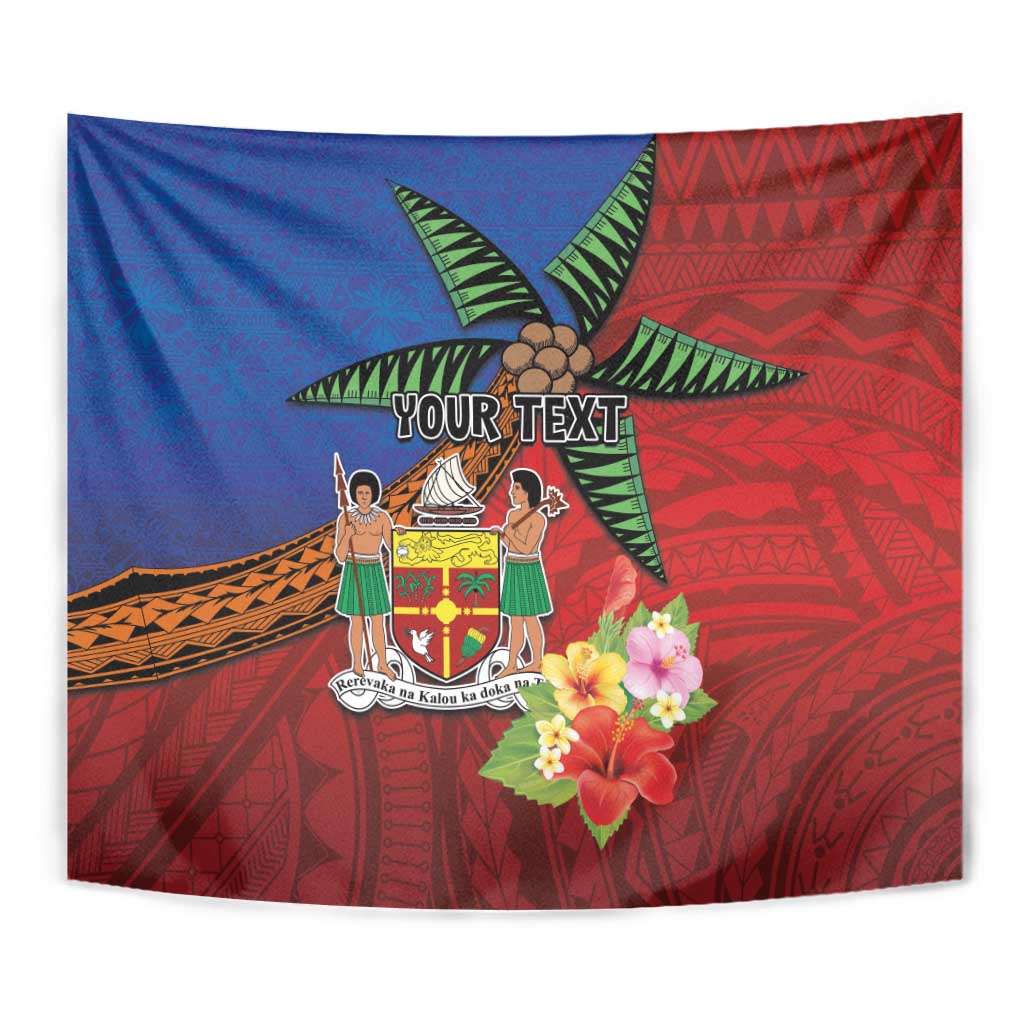 Personalised Fiji and Rotuma Together Tapestry Fjian Masi and Pacific Pattern Mix Culture