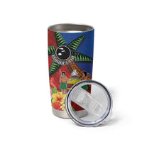 Personalised Fiji and Rotuma Together Tumbler Cup Fjian Masi and Pacific Pattern Mix Culture