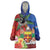 Personalised Fiji and Rotuma Together Wearable Blanket Hoodie Fjian Masi and Pacific Pattern Mix Culture