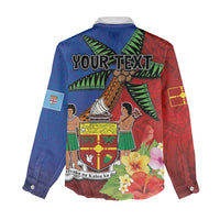 Personalised Fiji and Rotuma Together Women Casual Shirt Fjian Masi and Pacific Pattern Mix Culture LT03 - Polynesian Pride