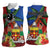 Personalised Fiji and Rotuma Together Women Sleeveless Polo Shirt Fjian Masi and Pacific Pattern Mix Culture