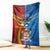Personalised Fiji and Rotuma Together Blanket Tapa and Pacific Art Pattern with Cultural Emblems Half Style